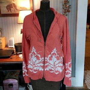 Orange printed hoodie